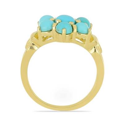 BUY NATURAL BLUE TURQUOISE GEMSTONE RING IN STERLING SILVER